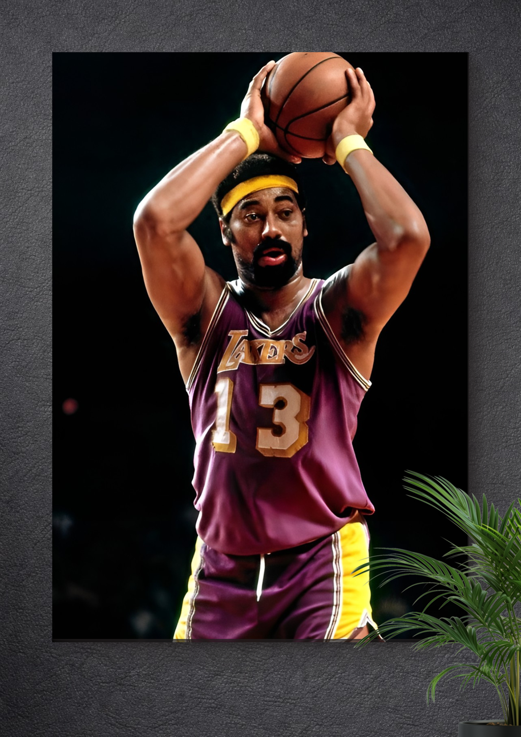 LOS ANGELES LAKERS WILT CHAMBERLAIN POSTER PRINT – ICONIC NBA LEGEND CANVAS ARTWORK