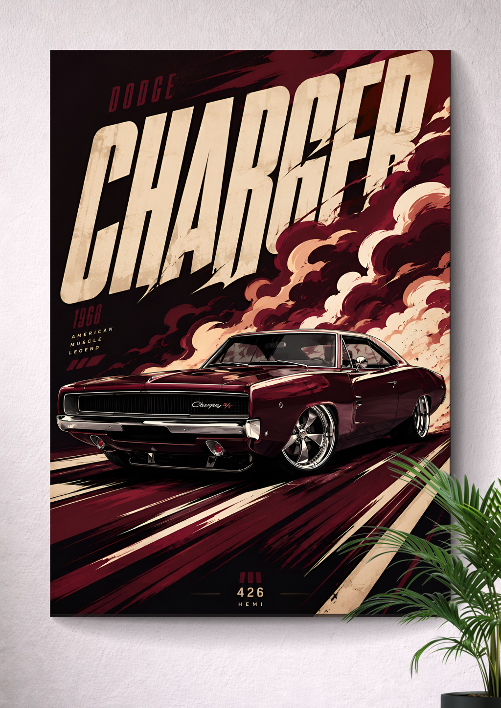 DODGE CHARGER 1968 | VECTOR POSTER
