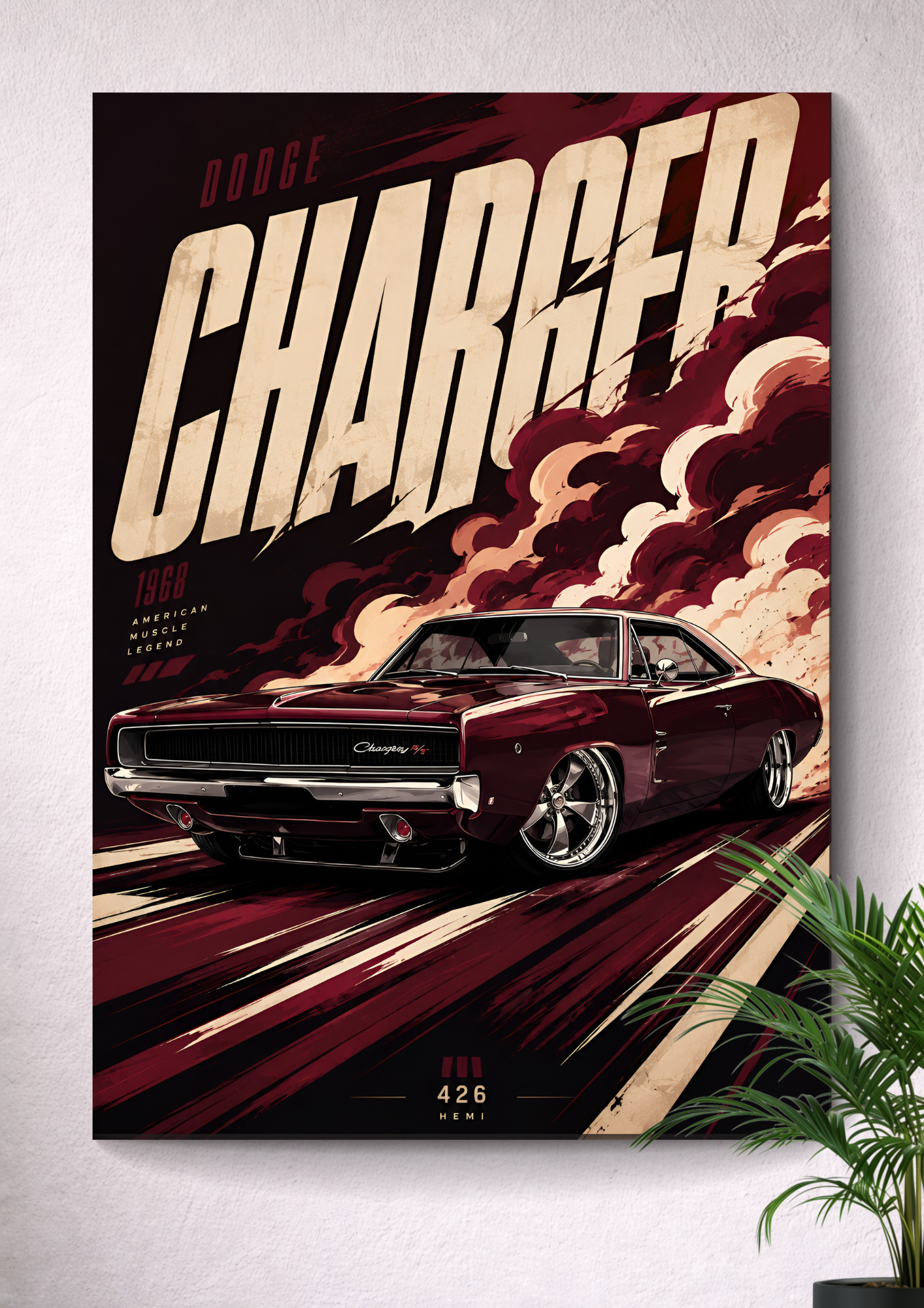 DODGE CHARGER 1968 | VECTOR POSTER