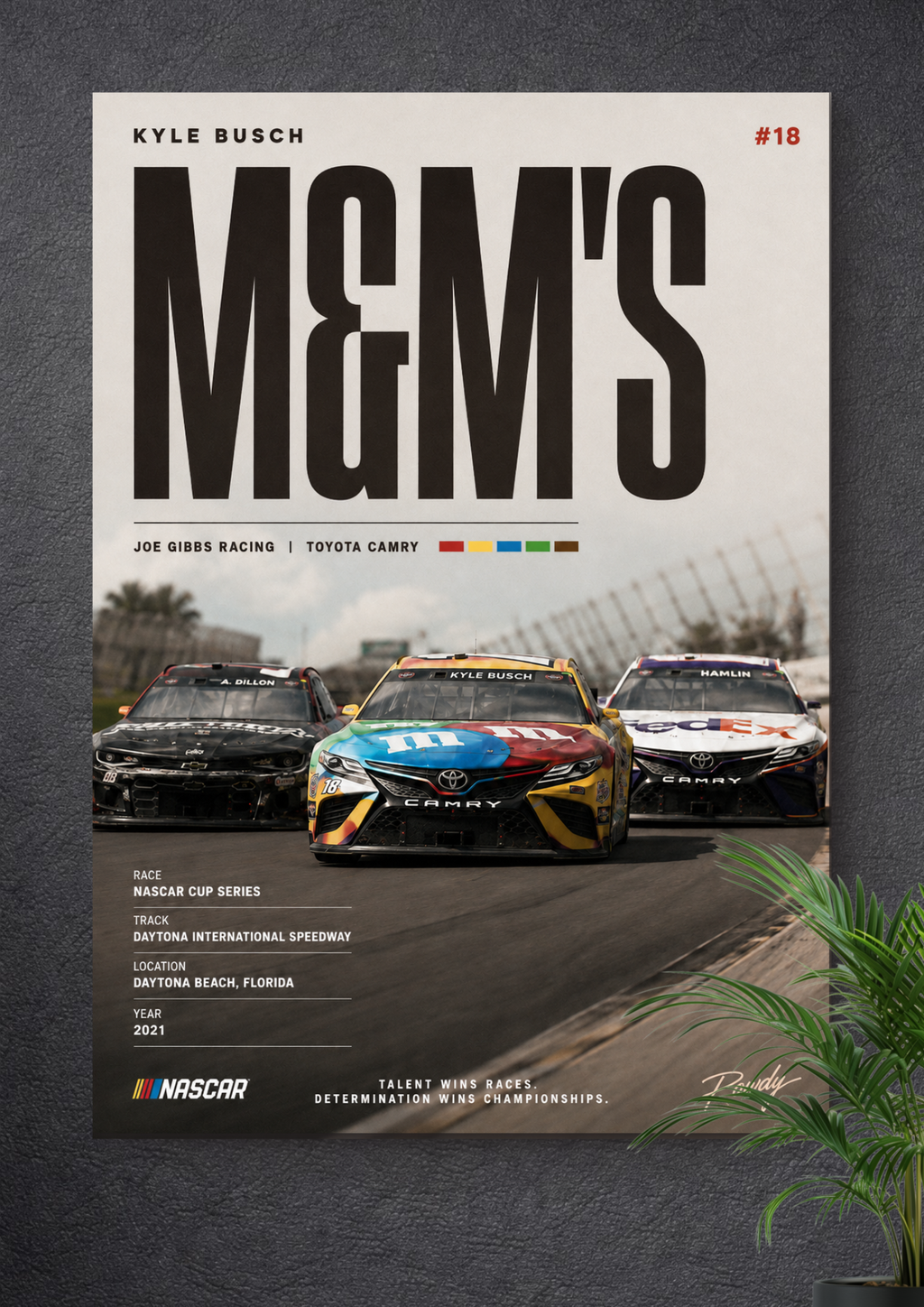 KYLE BUSCH #18 M&M'S NASCAR POSTER ART