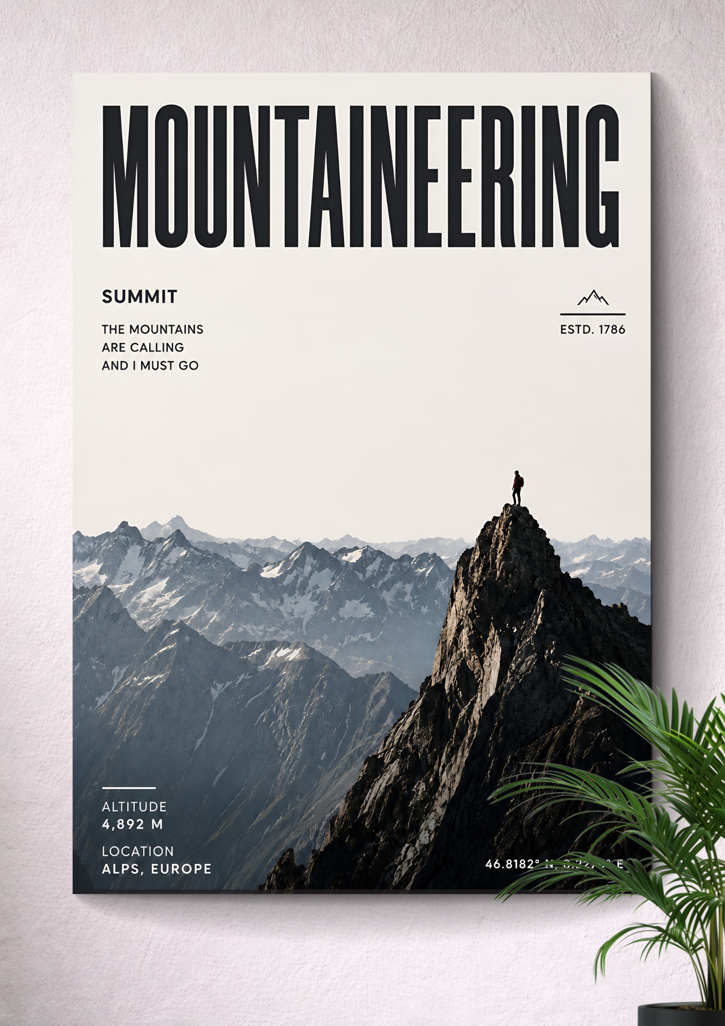MOUNTAINEERING SUMMIT | ALPINE PEAK ADVENTURE ART POSTER
