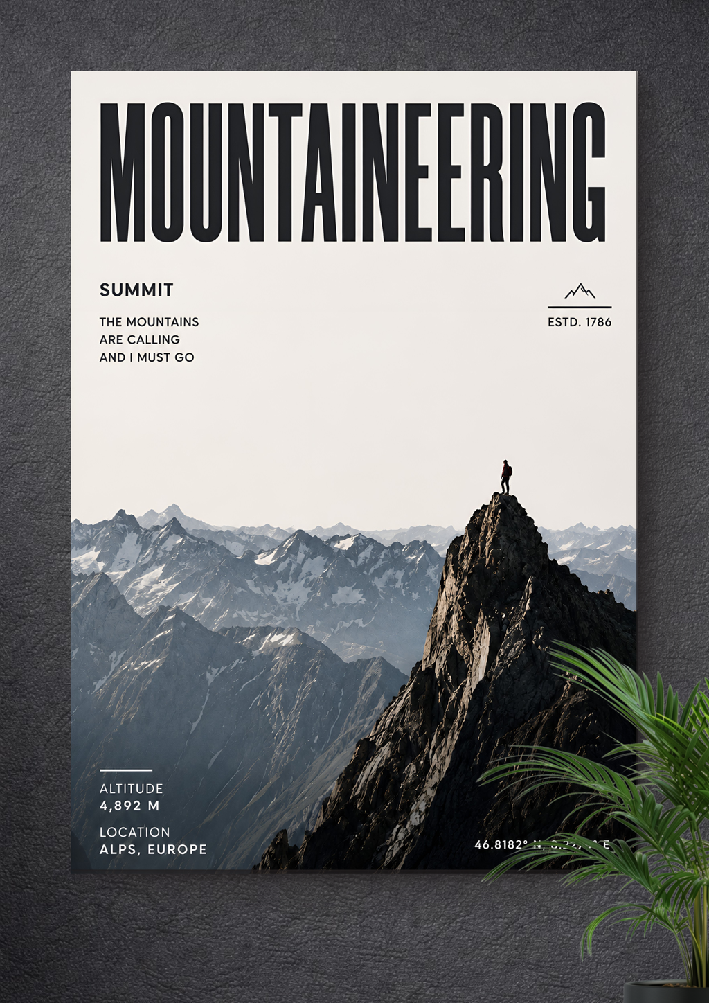 MOUNTAINEERING SUMMIT | ALPINE PEAK ADVENTURE ART POSTER