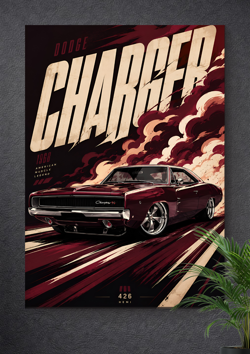 DODGE CHARGER 1968 | VECTOR POSTER