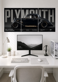 1935 PLYMOUTH COUPE HOT ROD TRIPTYCH CANVAS POSTER | SPLIT POSTER